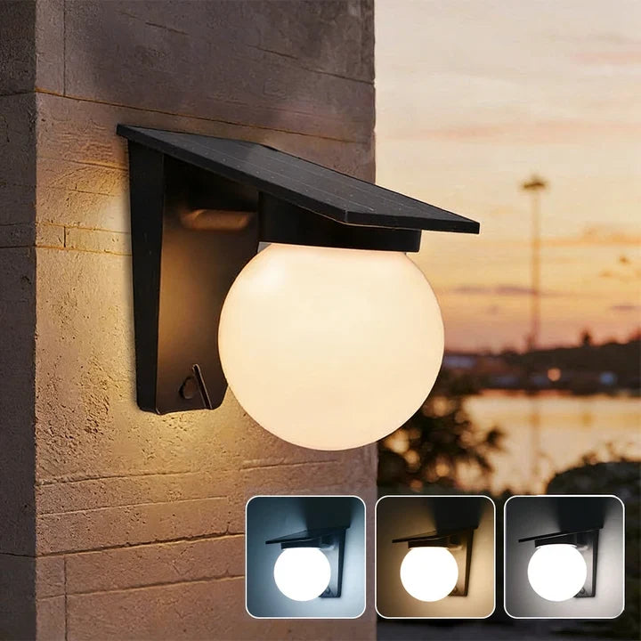 مصباح جداري شمسي كروي بثلاث درجات إضاءة | Lumina