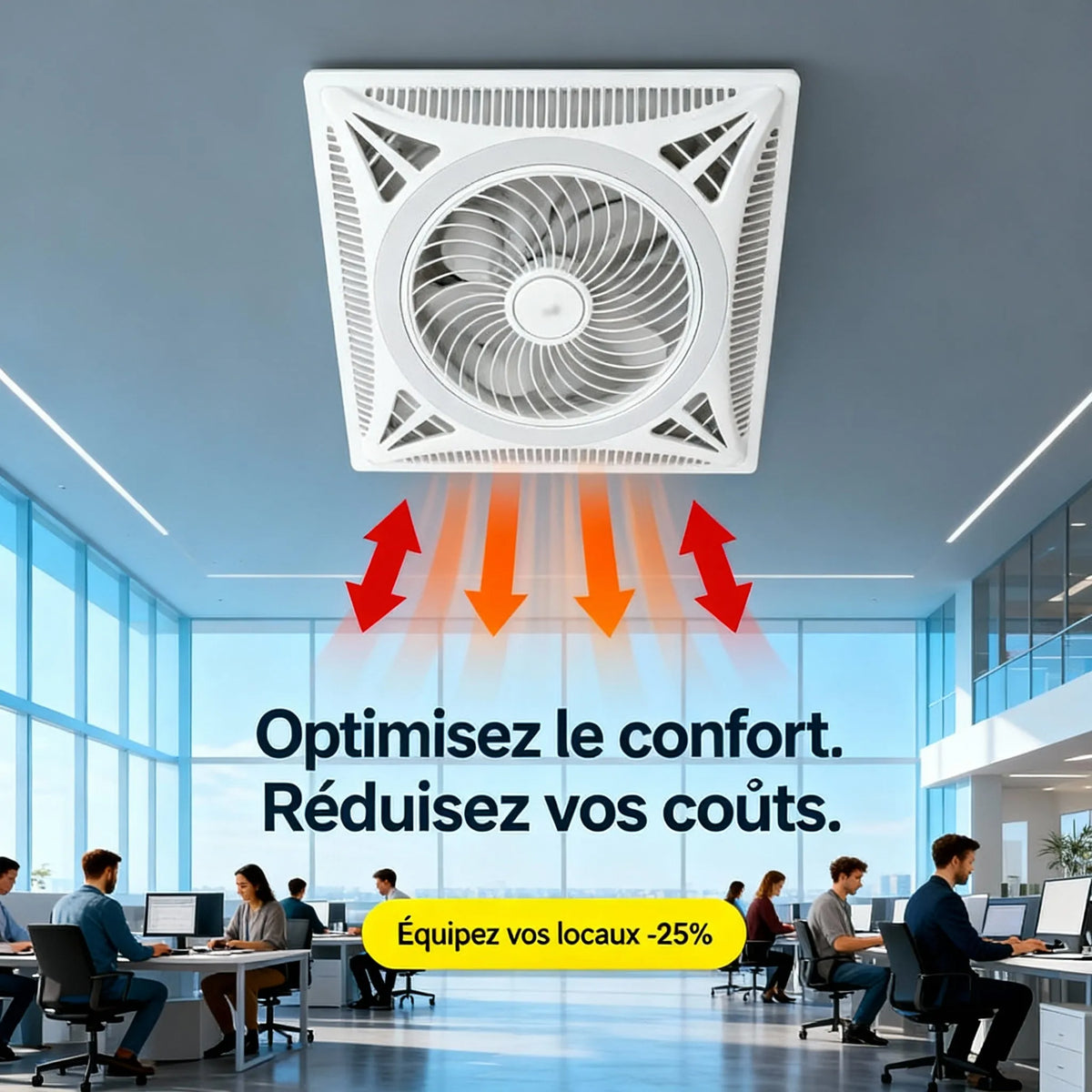 مروحة سقف 4 فصول + إضاءة LED فاخرة · 60×60 · ضمان 12 شهر